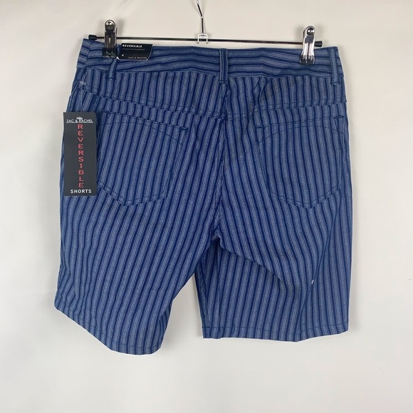 Zac & Rachel Denim Shorts reversible dark/stripes NWT Size 6 - Picture 3 of 7